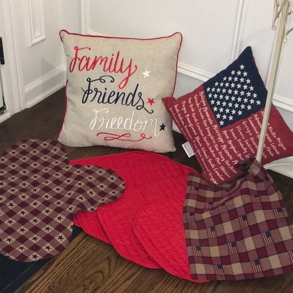 Red and Blue Holiday Pillows for Festive Decor
